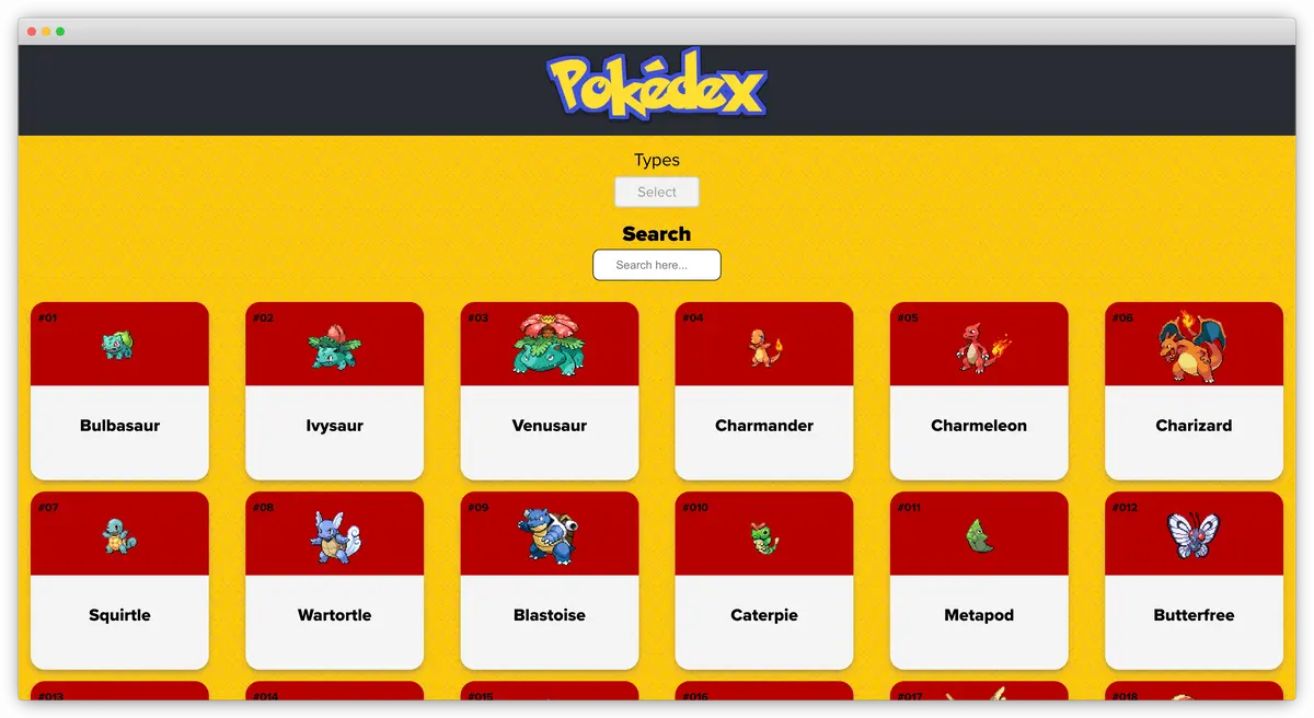 Pokedex app screenshot